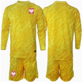 Dětské fotbalový komplet Polsko Brankář Domácí košile ME 2024 Dlouhým Rukávem